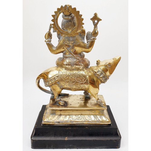 350 - A vintage brass sculpture of Ganesh, height 12.5