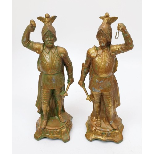 363 - A pair of early 20th century spelter pocket watch stands in the form of soldiers, height 7.5