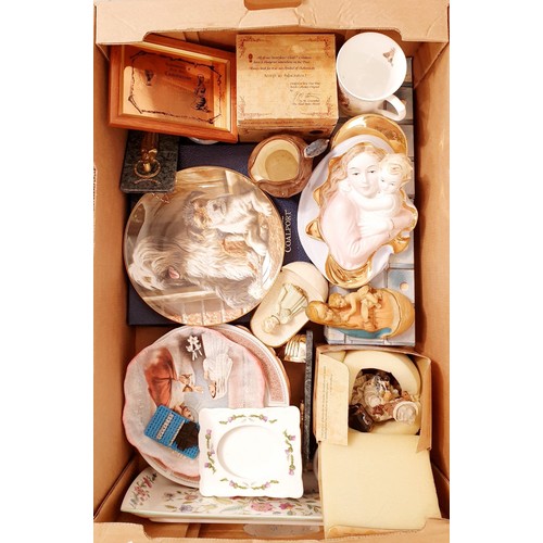 393 - A box of religious items and assorted. No shipping. Arrange collection or your own packer and shippe... 