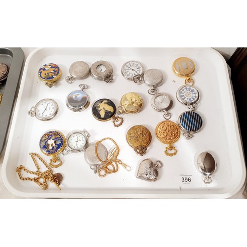 396 - A selection of pocket watches. UK shipping £14.