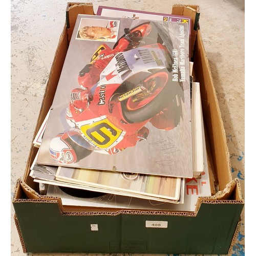 408 - A selection of motorbike books and ephemera. No shipping. Arrange collection or your own packer and ... 