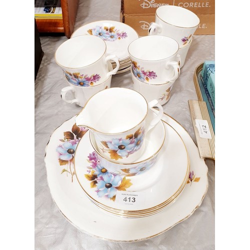 413 - An Arklow part tea service. No shipping. Arrange collection or your own packer and shipper, please. ... 