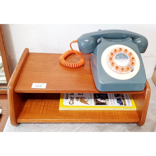 415 - A retro telephone shelf and a reproduction telephone. No shipping. Arrange collection or your own pa... 