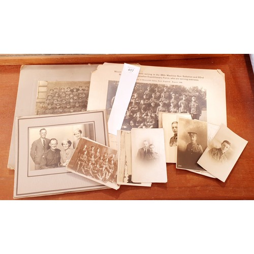 417 - A selection of World War I and II photographs. UK shipping £14.