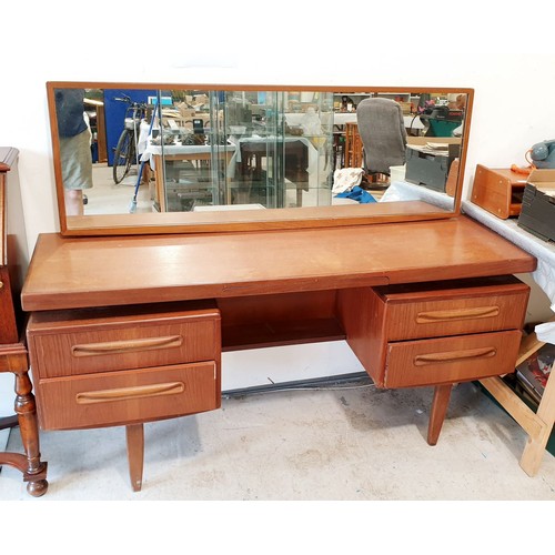 418 - A G Plan dressing table with an unattached mirror, four drawers under, width 60