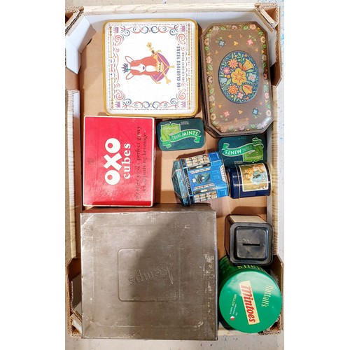 426 - A box of vintage tins. UK shipping £14.