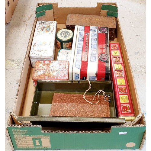 427 - A box of vintage tins. UK shipping £14.