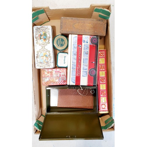 427 - A box of vintage tins. UK shipping £14.