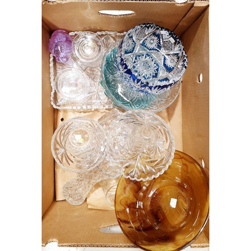 431 - A box of cut and other glassware. No shipping. Arrange collection or your own packer and shipper, pl... 