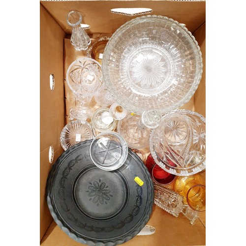 432 - A box of cut and other glassware. No shipping. Arrange collection or your own packer and shipper, pl... 