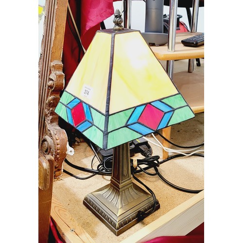 374 - A Tiffany style table lamp, height 16.5