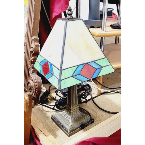 374 - A Tiffany style table lamp, height 16.5