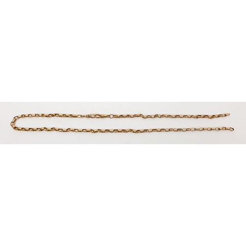 10 - A 9ct gold belcher watch chain, A/F, weight 11.9g, length 21