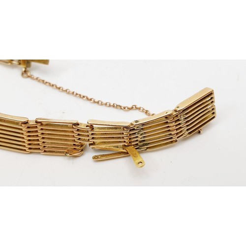 12 - A 15ct gold gate bracelet A/F, weight 25.4g. UK shipping £14.