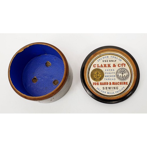 88 - A Victorian Clark & Co Anchor Thread lacquered box with the ABC Oracle and lid remembrance poem, hei... 