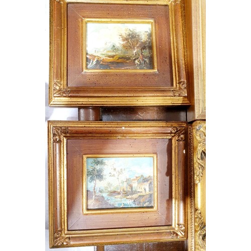 123 - Eight modern oil paintings, the largest overall size 7.25