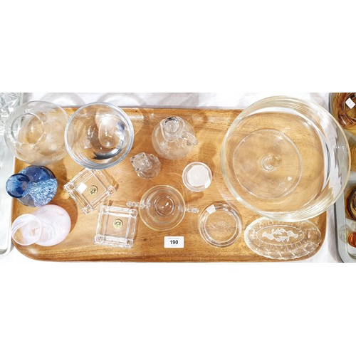 190 - A selection of glassware including crystal. No shipping. Arrange collection or your own packer and s... 