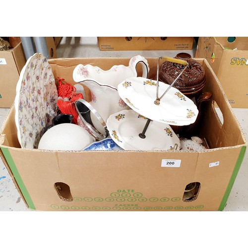 200 - A box of ceramics including a Nautilus plate. No shipping. Arrange collection or your own packer and... 