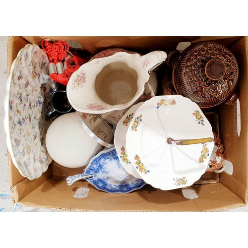 200 - A box of ceramics including a Nautilus plate. No shipping. Arrange collection or your own packer and... 