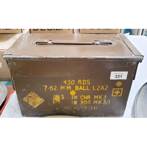 231 - An ammunition crate, length 12