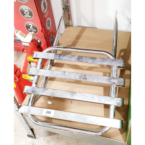 255 - A vintage chrome plated motorbike luggage rack. No shipping. Arrange collection or your own packer a... 