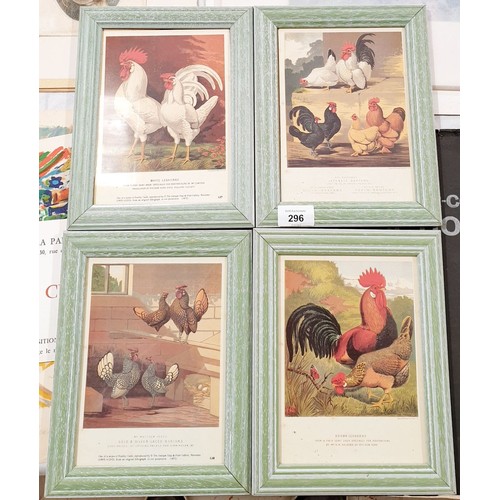 296 - Four Cockerel prints, 7.5