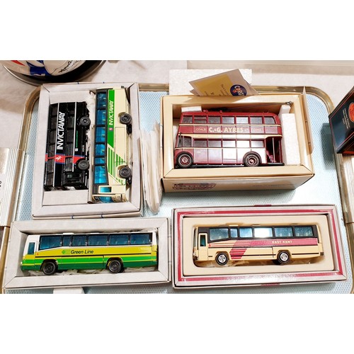 303 - Four Corgi Classics boxed coaches and buses. UK shipping £14.