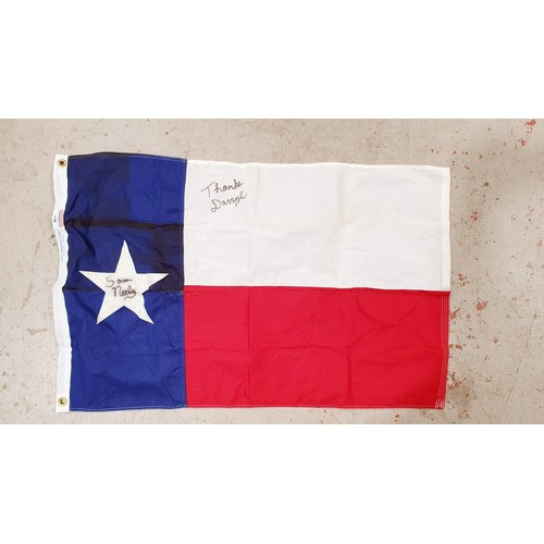 312 - An American state flag signed by Sam Neely, length 36