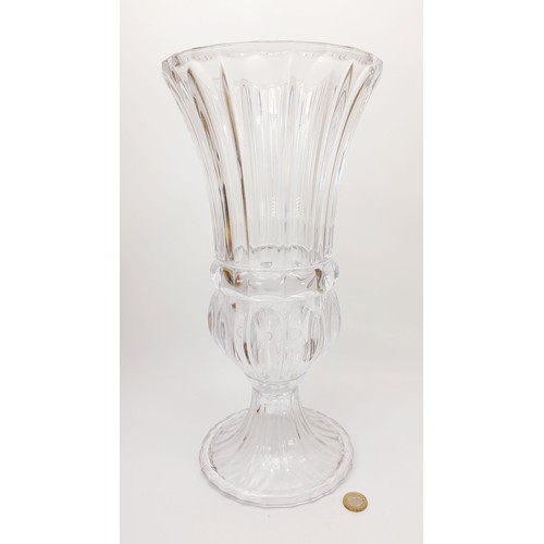 337 - A large crystal glass vase, height 16