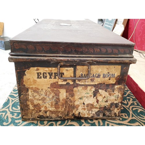 363 - A 19th century Boer war tin trunk belonging to Captain R. S. LeBas of the Somerset Light Infantry to... 