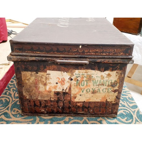 363 - A 19th century Boer war tin trunk belonging to Captain R. S. LeBas of the Somerset Light Infantry to... 