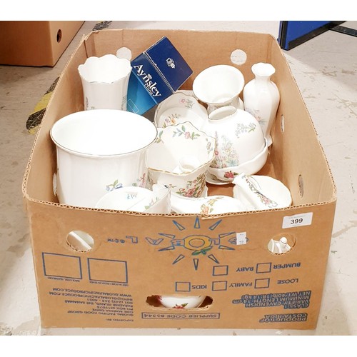 399 - A box of Aynsley ceramics. No shipping. Arrange collection or your own packer and shipper, please. E... 