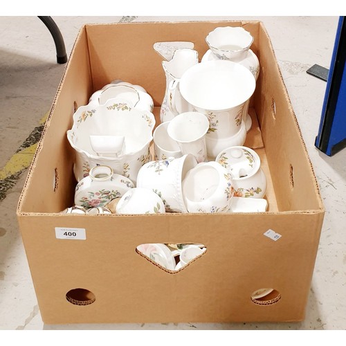 400 - A box of Aynsley ceramics. No shipping. Arrange collection or your own packer and shipper, please. E... 