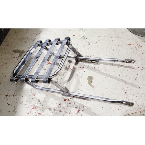 255 - A vintage chrome plated motorbike luggage rack. No shipping. Arrange collection or your own packer a... 