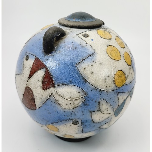 347 - Rob Whelpton: a Studio Pottery teapot A/F, height 5.252. No shipping. Arrange collection or your own... 