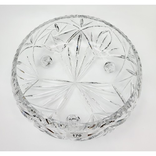 170 - A large cut crystal fruit bowl, diameter 10