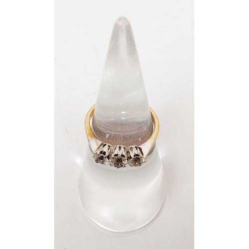 7 - A 9ct gold ring set with white stones, size K, gross weight 1.9g. UK shipping £14.