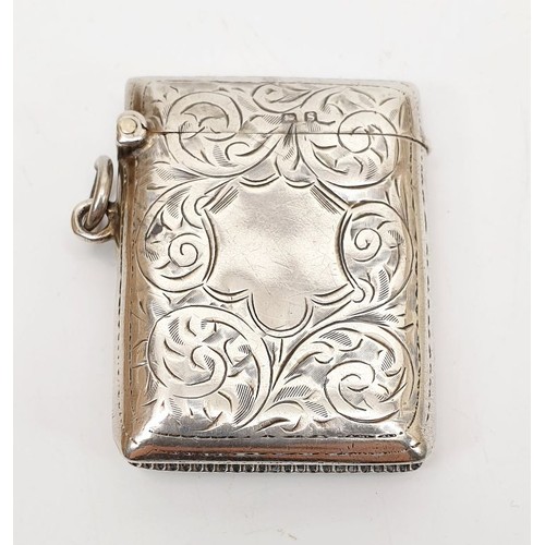 59 - A hallmarked silver vesta case, weight 25g, Birmingham 1917. UK shipping £14.