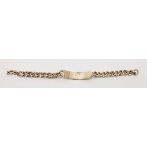 54 - A hallmarked silver christening bracelet, weight 39g, Birmingham 1974. UK shipping £14.