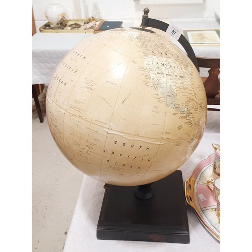 97 - A vintage style globe, height 17.75