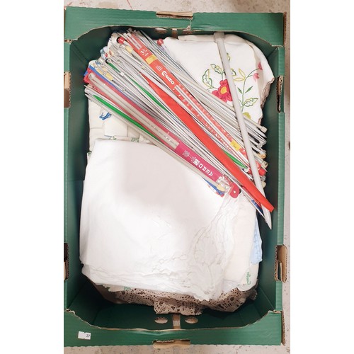 100 - Knitting needles and linens. UK shipping £14.