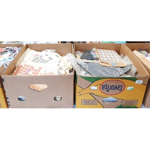 373 - Two boxes of stamps. No shipping. Arrange collection or your own packer and shipper, please. Electri... 