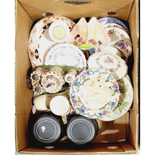 132 - Two boxes of ceramics including blue and white. No shipping. Arrange collection or your own packer a... 