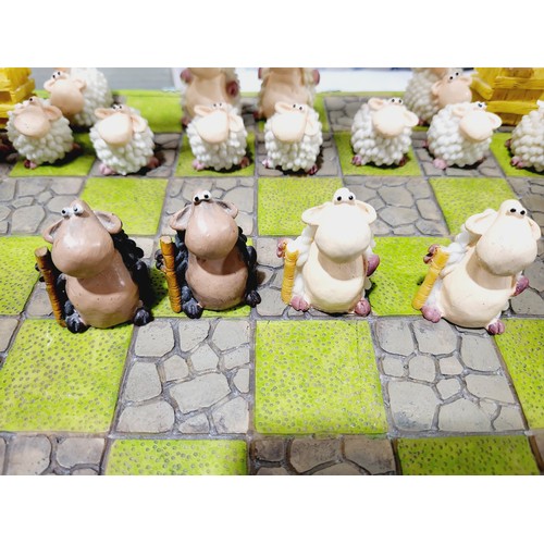 A resin sheep chess set, each bishop A/F, 13