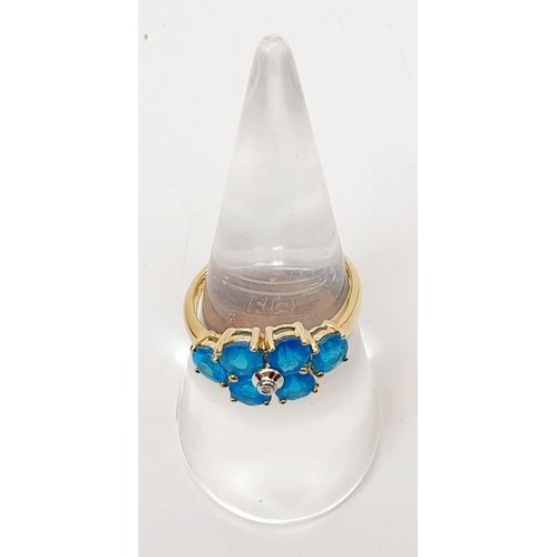 17 - A hallmarked 9ct gold apatite cluster ring, size N/O, gross weight 2.3g. UK shipping £14.