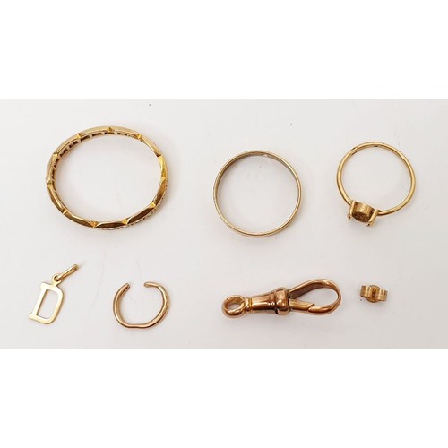 55 - A selection of scrap and other 9ct gold items, gross weight 7.2g. UK shipping £14.