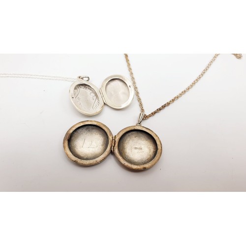 61 - Two silver lockets, weight 19g. UK shipping £14.