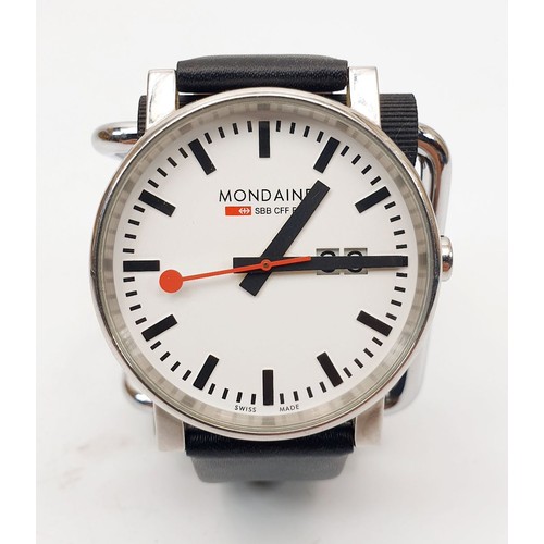 69 - A gentleman's quartz Mondaine wrist watch, A/F. UK shipping £14.