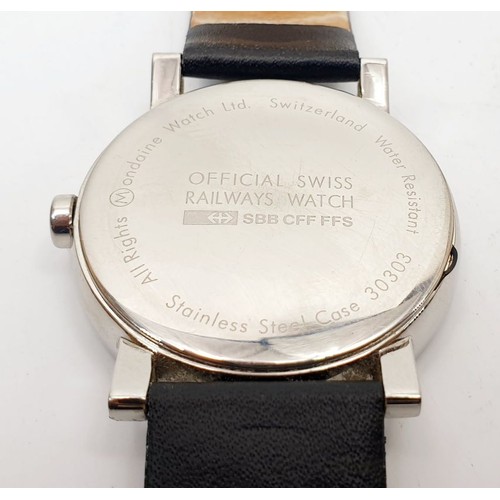 69 - A gentleman's quartz Mondaine wrist watch, A/F. UK shipping £14.