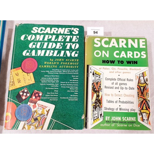 94 - Scarne, John, Scarne on Cards: How to Win and Scarne's Complete Guide to Gambling. UK shipping £14.